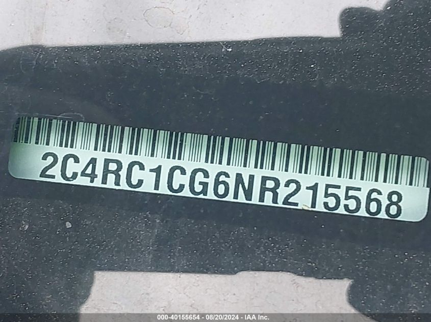 2022 Chrysler Voyager Lx VIN: 2C4RC1CG6NR215568 Lot: 40155654