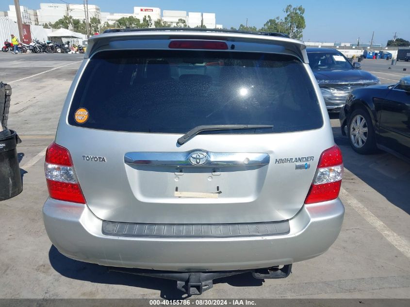 2007 Toyota Highlander Hybrid Limited V6 VIN: JTEDW21AX70017073 Lot: 40155786