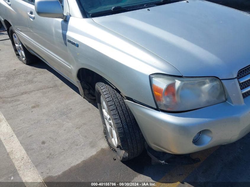 2007 Toyota Highlander Hybrid Limited V6 VIN: JTEDW21AX70017073 Lot: 40155786