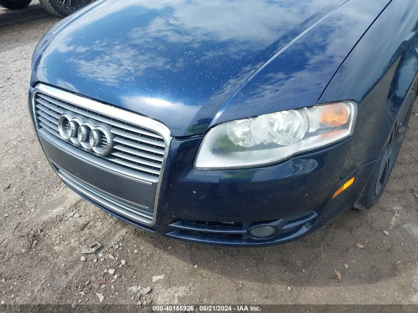 2007 Audi A4 2.0T VIN: WAUAF48H07K026338 Lot: 40155926