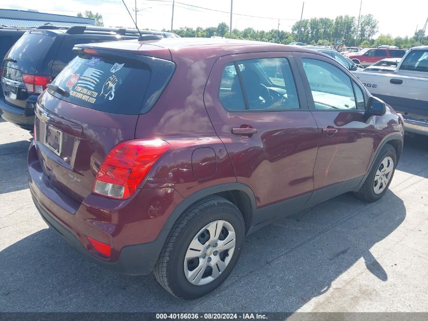 2017 Chevrolet Trax Ls VIN: 3GNCJKSBXHL273912 Lot: 40156036