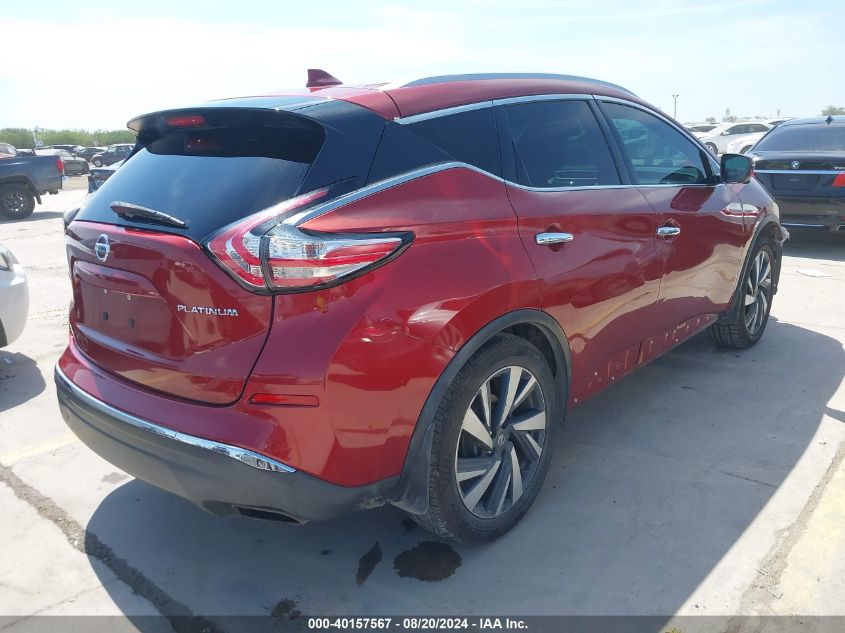 2016 Nissan Murano Platinum VIN: 5N1AZ2MG7GN168448 Lot: 40157567