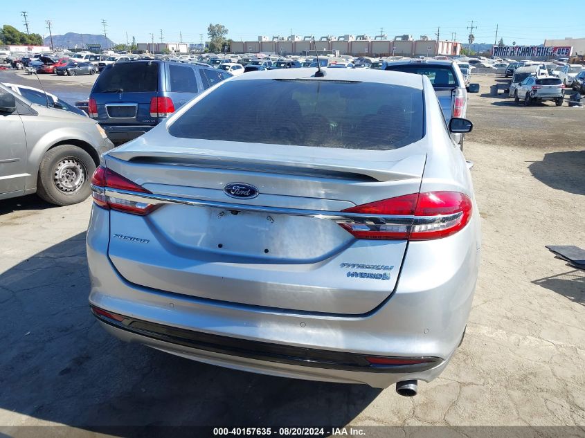 2018 Ford Fusion Hybrid Titanium VIN: 3FA6P0RU8JR249004 Lot: 40157635