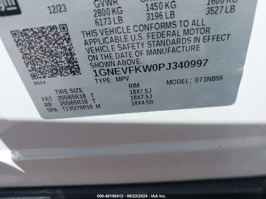 2023 CHEVROLET TRAVERSE LS - 1GNEVFKW0PJ340997