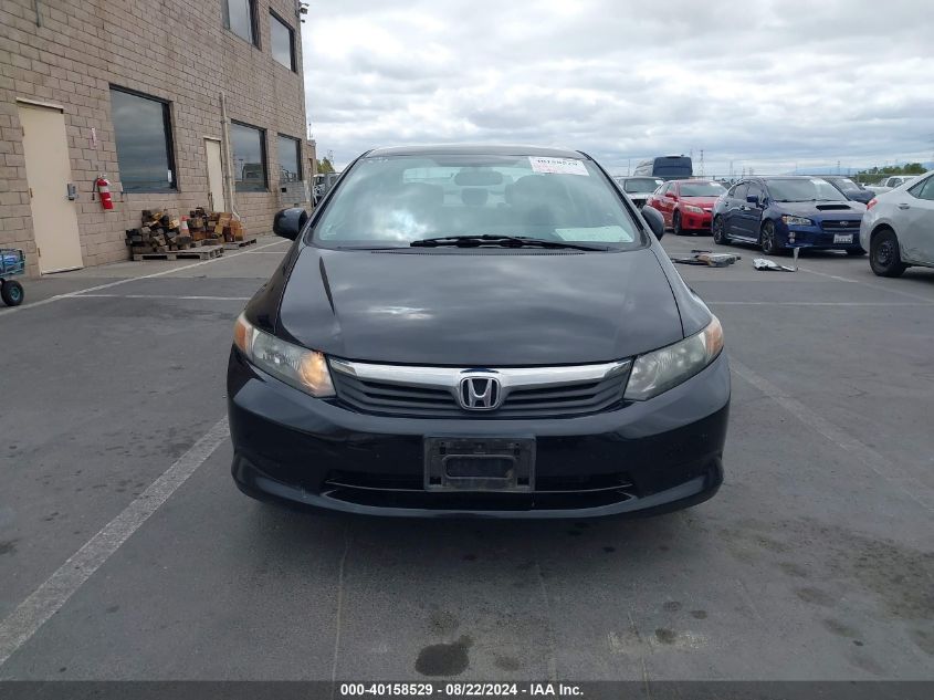 2012 Honda Civic Lx VIN: 19XFB2F59CE383015 Lot: 40158529