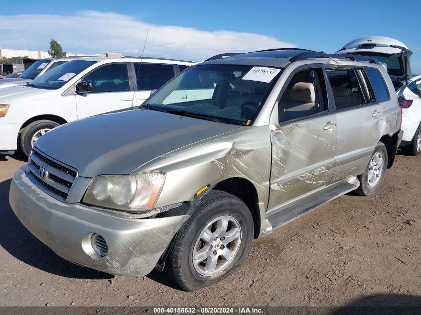 2002 Toyota Highlander V6 VIN: JTEGF21A120056561 Lot: 40158532