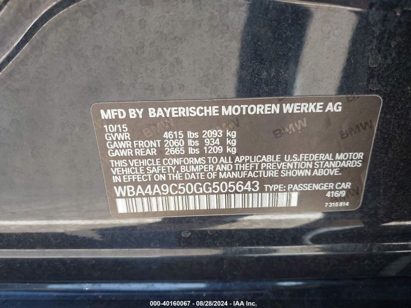 2016 BMW 428I GRAN COUPE - WBA4A9C50GG505643