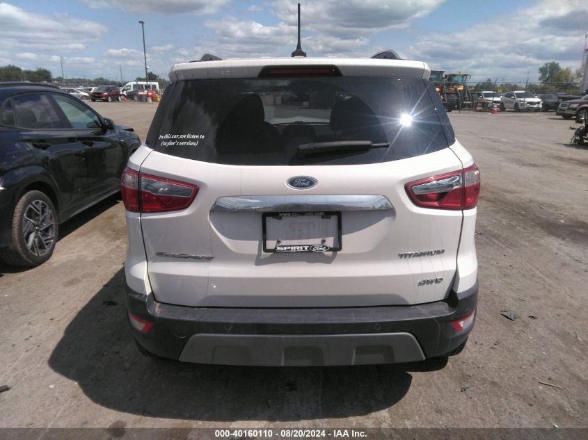 2022 Ford Ecosport Titanium VIN: MAJ6S3KL7NC475010 Lot: 40160110