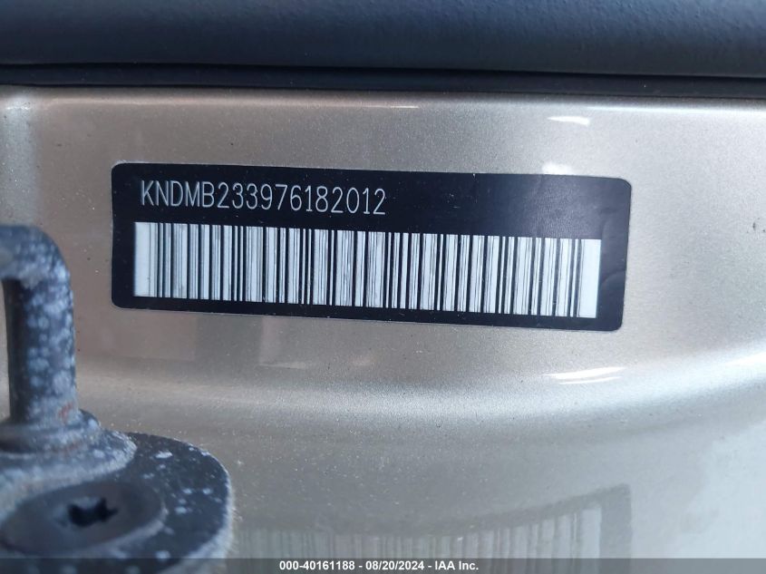 2007 Kia Sedona Ex VIN: KNDMB233976182012 Lot: 40161188