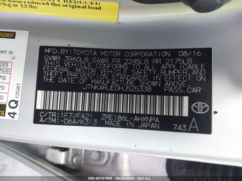 2017 TOYOTA COROLLA IM JTNKARJE0HJ525338