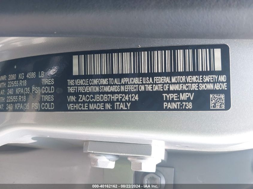 2017 JEEP RENEGADE LIMITED 4X4 - ZACCJBDB7HPF24124