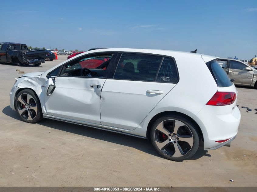 2015 Volkswagen Golf Gti 2.0T Se 4-Door VIN: 3VW5T7AU2FM046021 Lot: 40163053