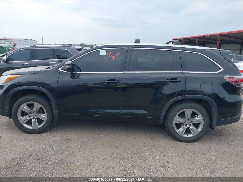 2015 Toyota Highlander Limited VIN: 5TDDKRFH6FS212257 Lot: 40163077