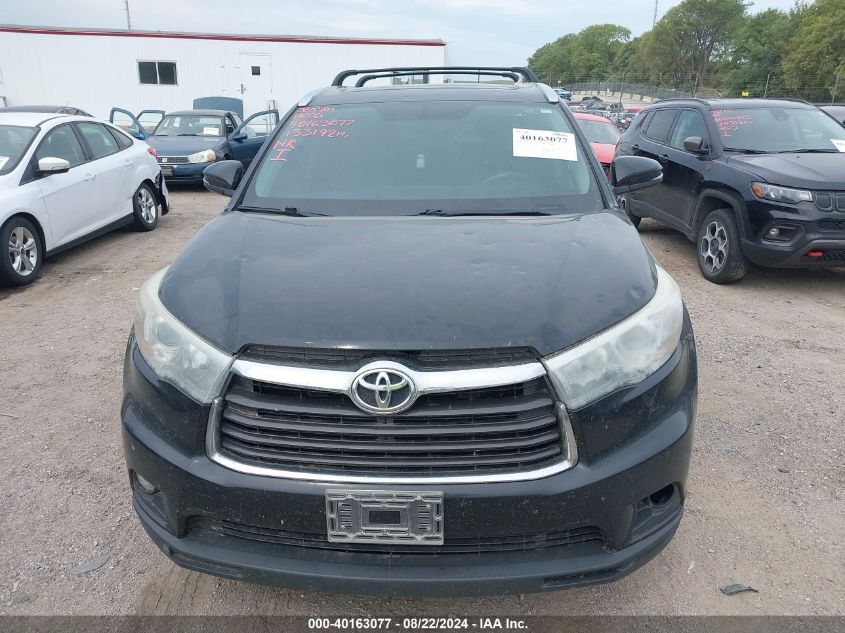 2015 Toyota Highlander Limited VIN: 5TDDKRFH6FS212257 Lot: 40163077