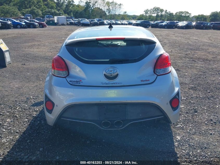 2014 Hyundai Veloster Turbo W/Blue VIN: KMHTC6AE4EU185733 Lot: 40163203