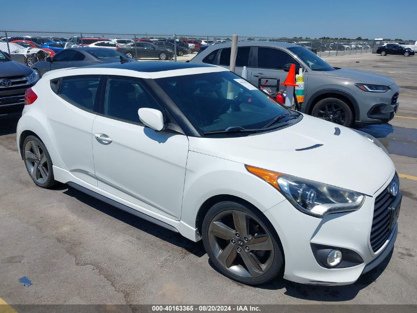 2014 Hyundai Veloster Turbo W/Black VIN: KMHTC6AE3EU206474 Lot: 40163365