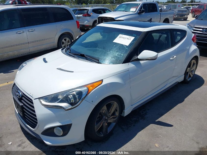 2014 Hyundai Veloster Turbo W/Black VIN: KMHTC6AE3EU206474 Lot: 40163365