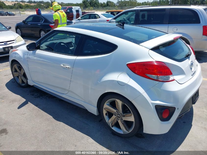 2014 Hyundai Veloster Turbo W/Black VIN: KMHTC6AE3EU206474 Lot: 40163365