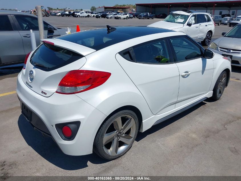 2014 Hyundai Veloster Turbo W/Black VIN: KMHTC6AE3EU206474 Lot: 40163365