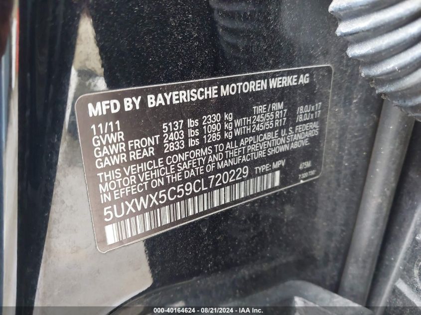 5UXWX5C59CL720229 2012 BMW X3 xDrive28I