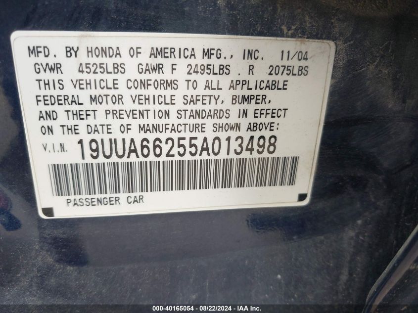 19UUA66255A013498 2005 Acura Tl