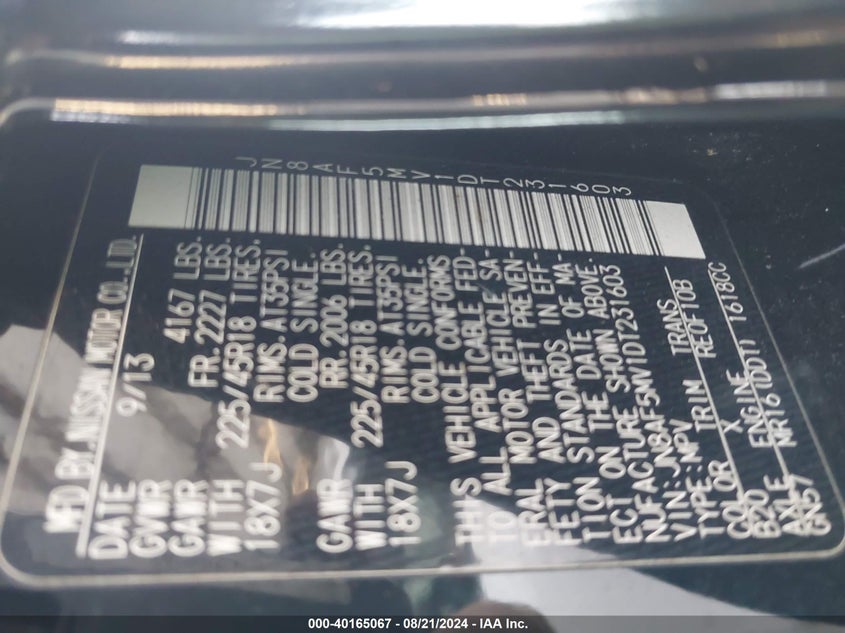 2013 NISSAN JUKE NISMO - JN8AF5MV1DT231603