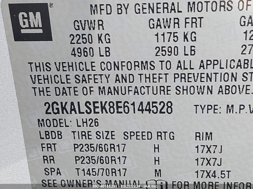 2014 GMC Terrain Slt-1 VIN: 2GKALSEK8E6144528 Lot: 40165291