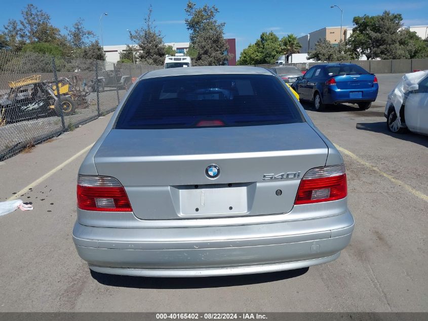 2002 BMW 540I VIN: WBADN53482GF70028 Lot: 40165402