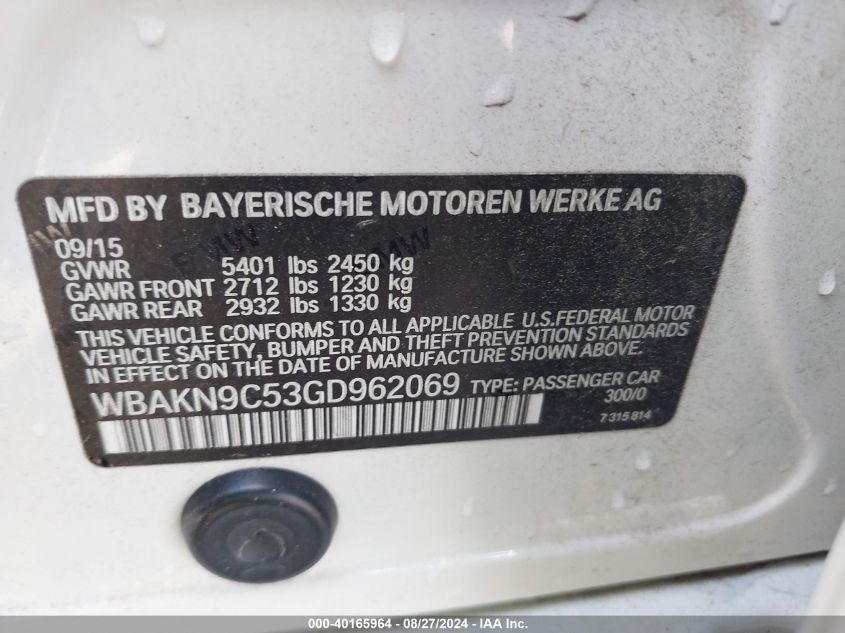 WBAKN9C53GD962069 2016 BMW 550I