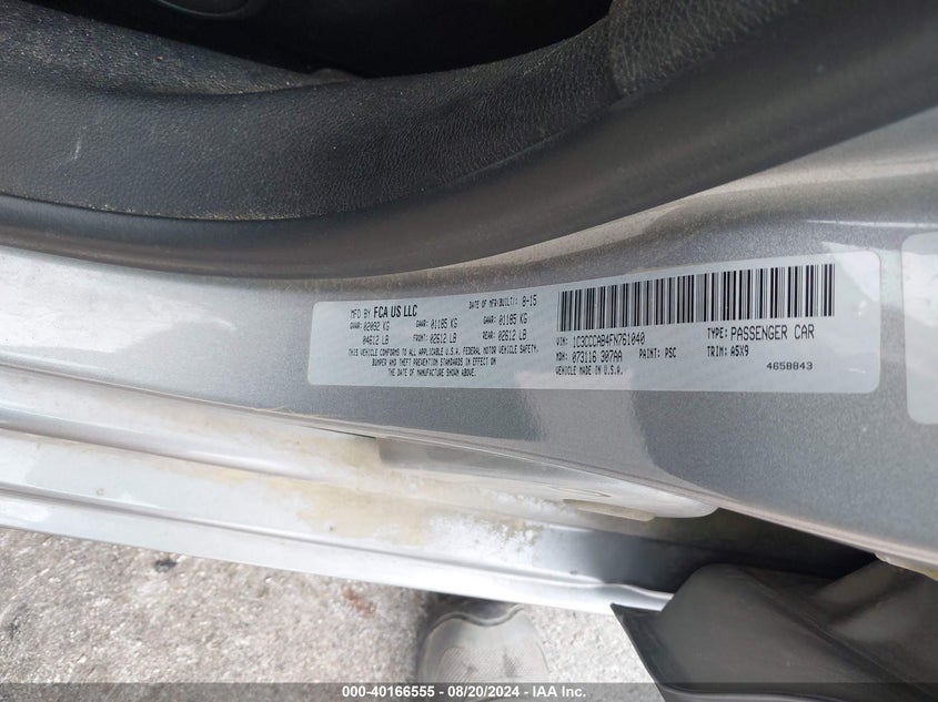 2015 CHRYSLER 200 LIMITED - 1C3CCCAB4FN761040