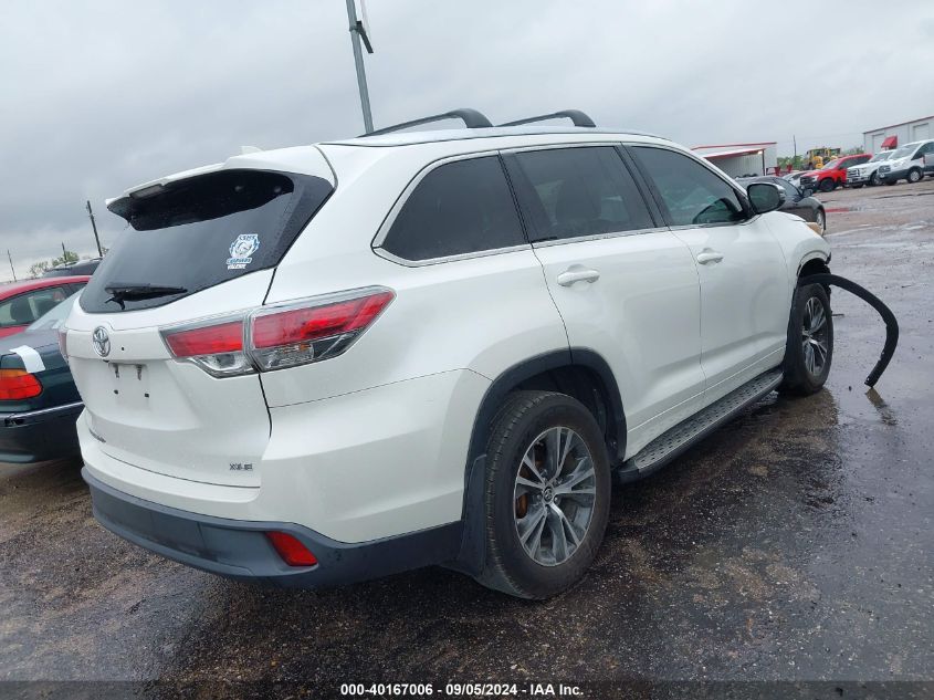 2016 Toyota Highlander Xle V6 VIN: 5TDKKRFHXGS159426 Lot: 40167006