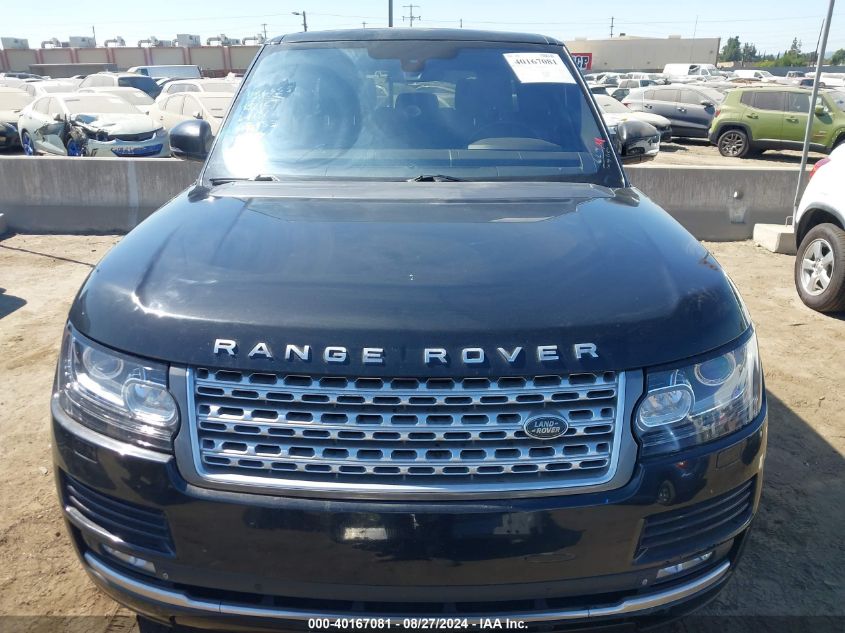 2014 Land Rover Range Rover 3.0L V6 Supercharged Hse VIN: SALGS2WF5EA182952 Lot: 40167081