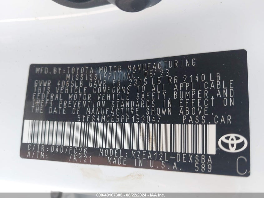 2023 TOYOTA COROLLA SE - 5YFS4MCE5PP153047