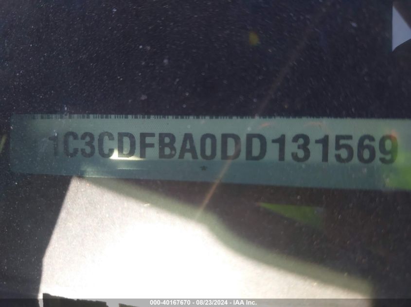 2013 Dodge Dart Sxt VIN: 1C3CDFBA0DD131569 Lot: 40167670