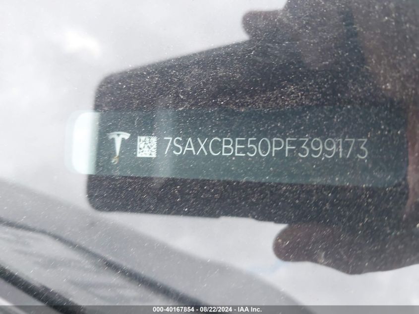 VIN 7SAXCBE50PF399173 2023 TESLA MODEL X
