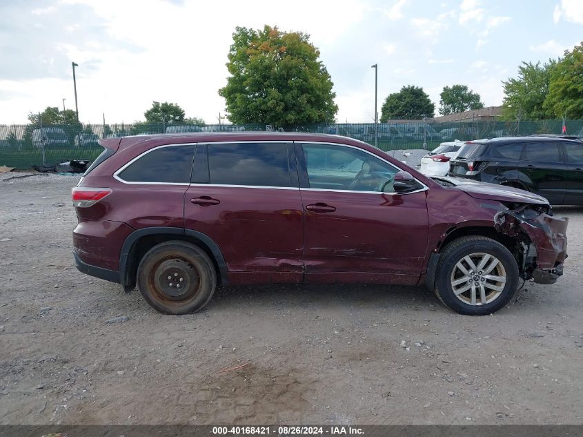 2016 Toyota Highlander Le V6 VIN: 5TDBKRFH6GS329362 Lot: 40168421