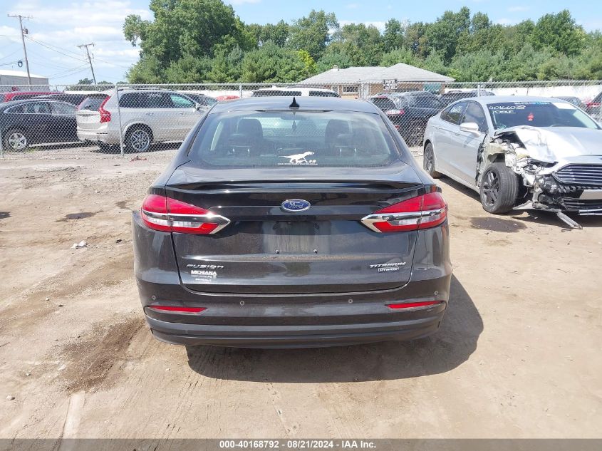 2020 Ford Fusion Hybrid Titanium VIN: 3FA6P0RU8LR157202 Lot: 40168792