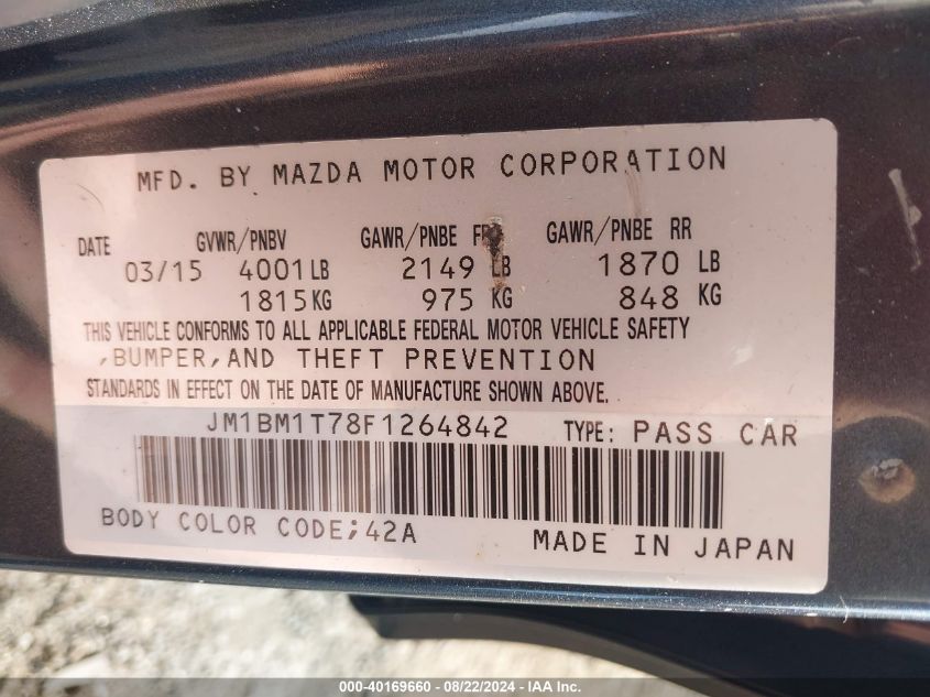 JM1BM1T78F1264842 2015 Mazda Mazda3 I Sv