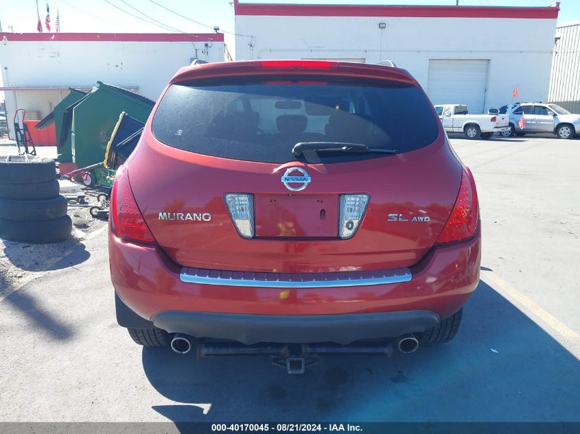 2007 Nissan Murano Sl VIN: JN8AZ08W87W646708 Lot: 40170045