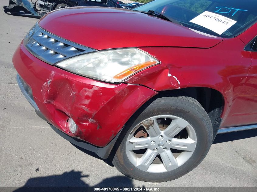 2007 Nissan Murano Sl VIN: JN8AZ08W87W646708 Lot: 40170045