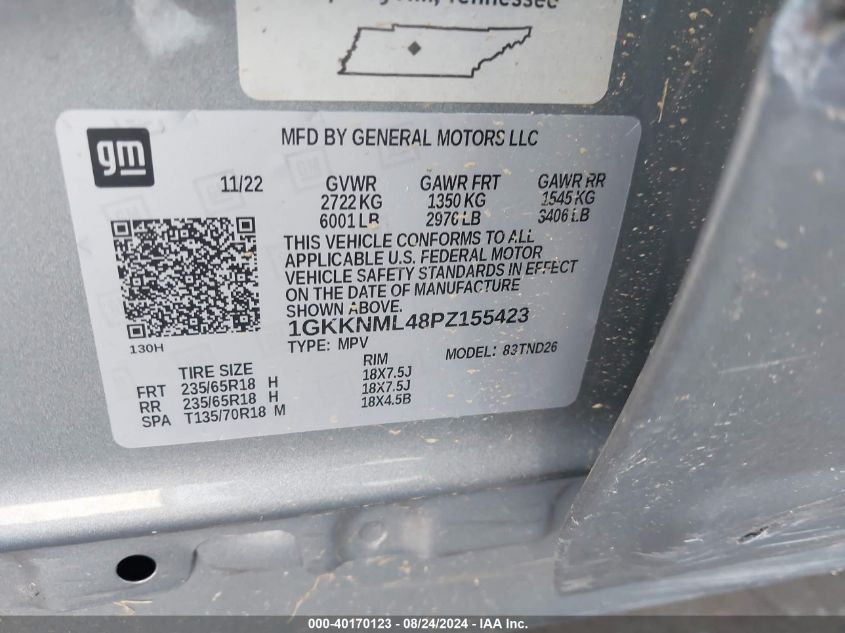 1GKKNML48PZ155423 2023 GMC Acadia Fwd Slt