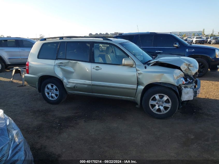 2003 Toyota Highlander V6 VIN: JTEGF21A530114043 Lot: 40170214