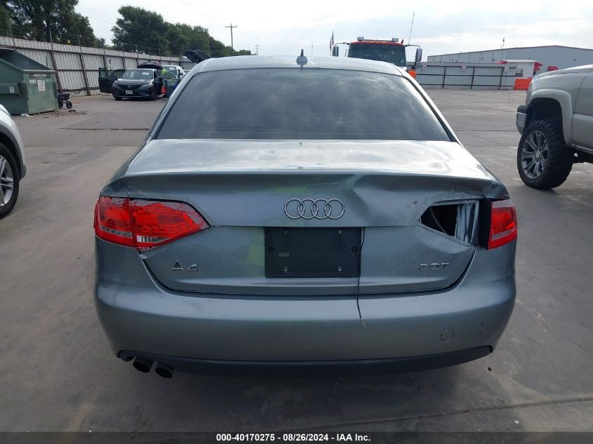 2010 Audi A4 2.0T Premium VIN: WAUEFAFL7AN031565 Lot: 40170275