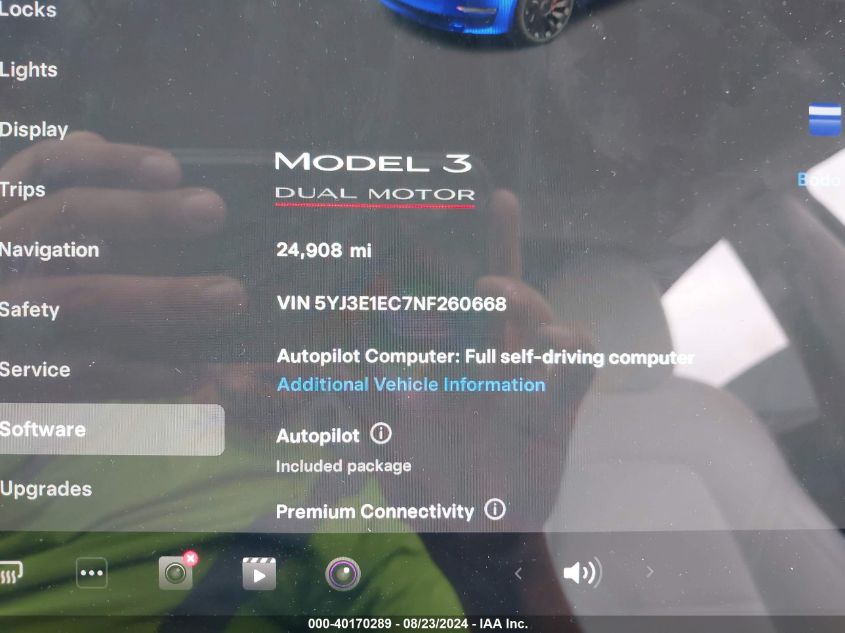 2022 Tesla Model 3 Performance Dual Motor All-Wheel Drive VIN: 5YJ3E1EC7NF260668 Lot: 40170289