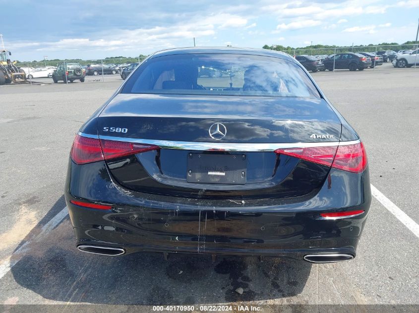 2022 Mercedes-Benz S 580 4Matic VIN: W1K6G7GBXNA067587 Lot: 40170950