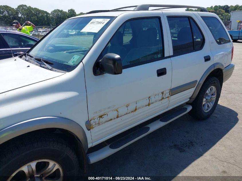 2002 Isuzu Rodeo Ls 3.2L V6/Lse 3.2L V6/S 3.2L V6 VIN: 4S2CK58W424319950 Lot: 40171014