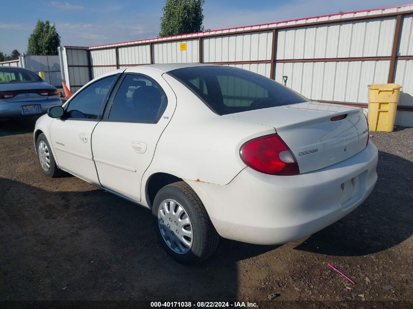 2001 Dodge Neon Se VIN: 1B3ES46C31D196360 Lot: 40171038