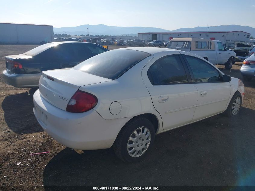 2001 Dodge Neon Se VIN: 1B3ES46C31D196360 Lot: 40171038