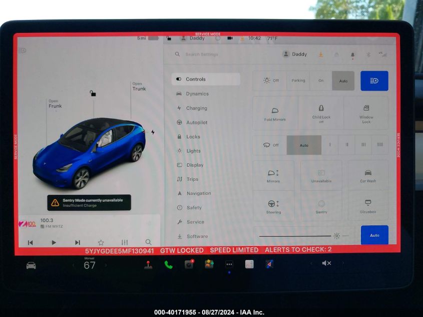 2021 Tesla Model Y Long Range Dual Motor All-Wheel Drive VIN: 5YJYGDEE5MF130941 Lot: 40171955