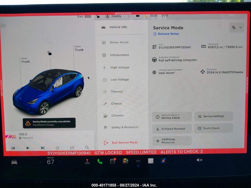 2021 Tesla Model Y Long Range Dual Motor All-Wheel Drive VIN: 5YJYGDEE5MF130941 Lot: 40171955